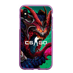 Чехол iPhone XS Max матовый CS GO hyper beast skin, цвет: 3D-фиолетовый