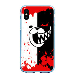 Чехол iPhone XS Max матовый MONOKUMA Blood, цвет: 3D-голубой