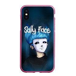 Чехол iPhone XS Max матовый Sally Face, цвет: 3D-малиновый