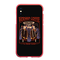 Чехол iPhone XS Max матовый Worship Coffee