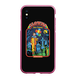 Чехол iPhone XS Max матовый Clowns Are Funny, цвет: 3D-малиновый