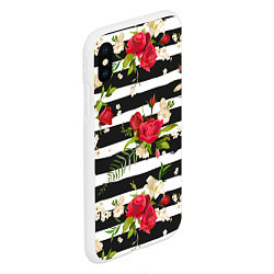 Чехол iPhone XS Max матовый Розы и орхидеи, цвет: 3D-белый — фото 2