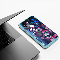 Чехол iPhone XS Max матовый Five Nights at Freddys, цвет: 3D-мятный — фото 2