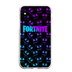 Чехол iPhone XS Max матовый FORTNITE x MARSHMELLO