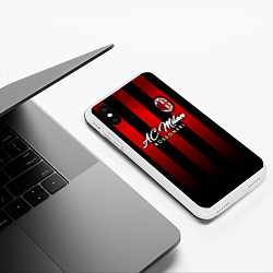 Чехол iPhone XS Max матовый AC Milan, цвет: 3D-белый — фото 2