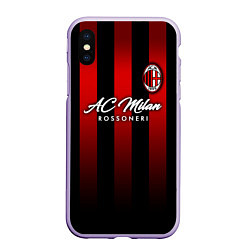 Чехол iPhone XS Max матовый AC Milan, цвет: 3D-светло-сиреневый