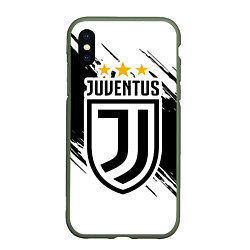 Чехол iPhone XS Max матовый Juventus: 3 Stars, цвет: 3D-темно-зеленый