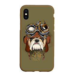 Чехол iPhone XS Max матовый Air ship pilot