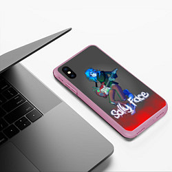 Чехол iPhone XS Max матовый Sally Face: Rock Star, цвет: 3D-розовый — фото 2