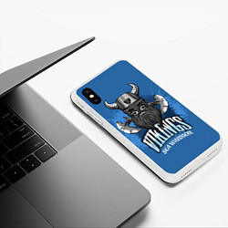 Чехол iPhone XS Max матовый Viking: Sea Warrior, цвет: 3D-белый — фото 2