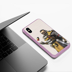 Чехол iPhone XS Max матовый Apex Legends, цвет: 3D-сиреневый — фото 2