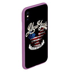 Чехол iPhone XS Max матовый New York, state of mind, цвет: 3D-фиолетовый — фото 2