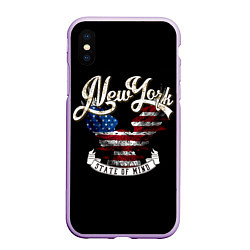 Чехол iPhone XS Max матовый New York, state of mind, цвет: 3D-сиреневый