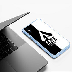 Чехол iPhone XS Max матовый Apex Legends: Black & White, цвет: 3D-голубой — фото 2