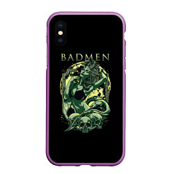 Чехол iPhone XS Max матовый Badmen, цвет: 3D-фиолетовый