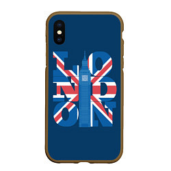 Чехол iPhone XS Max матовый London: Great Britain, цвет: 3D-коричневый
