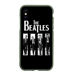 Чехол iPhone XS Max матовый The Beatles: Black Side, цвет: 3D-темно-зеленый