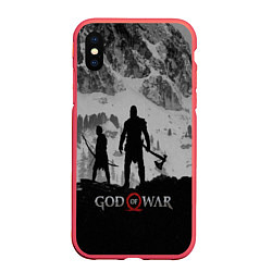 Чехол iPhone XS Max матовый God of War: Grey Day, цвет: 3D-красный