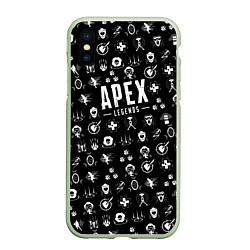 Чехол iPhone XS Max матовый Apex Legends: Black Pattern