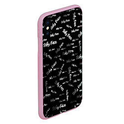 Чехол iPhone XS Max матовый Sally Face: Black Pattern, цвет: 3D-розовый — фото 2