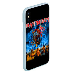 Чехол iPhone XS Max матовый Iron Maiden: Great Britain Warriors, цвет: 3D-голубой — фото 2