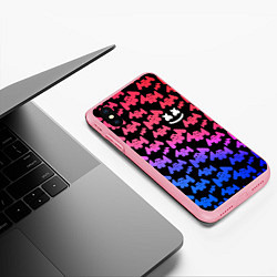 Чехол iPhone XS Max матовый Marshmello: Pink & Violet, цвет: 3D-баблгам — фото 2