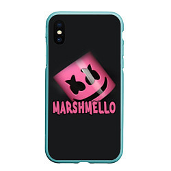 Чехол iPhone XS Max матовый Marshmello, цвет: 3D-мятный