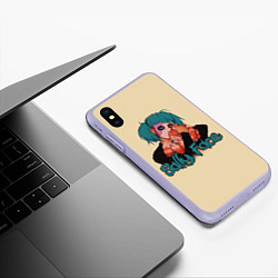 Чехол iPhone XS Max матовый Sally Face: Kid Girl, цвет: 3D-светло-сиреневый — фото 2