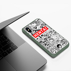 Чехол iPhone XS Max матовый HENTAI Style, цвет: 3D-темно-зеленый — фото 2