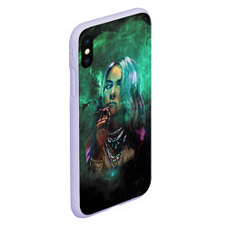 Чехол iPhone XS Max матовый Billie Eilish: Green Space, цвет: 3D-светло-сиреневый — фото 2