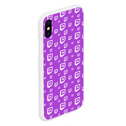 Чехол iPhone XS Max матовый Twitch: Violet Pattern, цвет: 3D-белый — фото 2