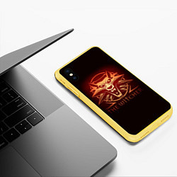 Чехол iPhone XS Max матовый The Witcher, цвет: 3D-желтый — фото 2