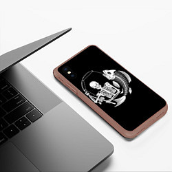 Чехол iPhone XS Max матовый Fishing Skull, цвет: 3D-коричневый — фото 2