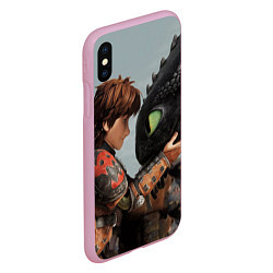 Чехол iPhone XS Max матовый Как приручить дракона, цвет: 3D-розовый — фото 2