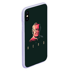 Чехол iPhone XS Max матовый Stan Lee The hero, цвет: 3D-светло-сиреневый — фото 2