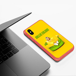 Чехол iPhone XS Max матовый Billie Eilish: Yellow Mood, цвет: 3D-красный — фото 2