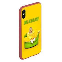 Чехол iPhone XS Max матовый Billie Eilish: Yellow Mood, цвет: 3D-красный — фото 2