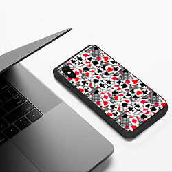 Чехол iPhone XS Max матовый Игральные карты - тузы, цвет: 3D-черный — фото 2
