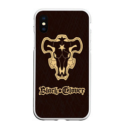 Чехол iPhone XS Max матовый Black Clover, цвет: 3D-белый