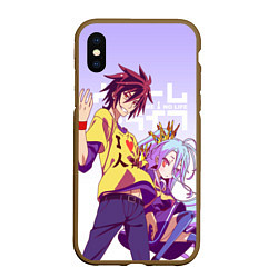 Чехол iPhone XS Max матовый No Game No Life, цвет: 3D-коричневый