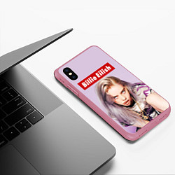 Чехол iPhone XS Max матовый Billie Eilish: Bored, цвет: 3D-малиновый — фото 2