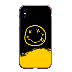 Чехол iPhone XS Max матовый NIRVANA, цвет: 3D-фиолетовый