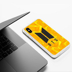Чехол iPhone XS Max матовый BTS: Yellow Style, цвет: 3D-белый — фото 2