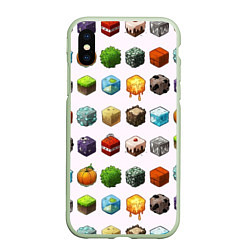 Чехол iPhone XS Max матовый Minecraft Cubes