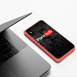 Чехол iPhone XS Max матовый PORNHUB AHEGAO, цвет: 3D-красный — фото 2