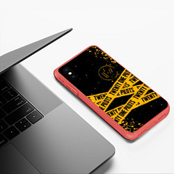 Чехол iPhone XS Max матовый 21 Pilots: Black Levitate, цвет: 3D-красный — фото 2