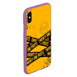 Чехол iPhone XS Max матовый 21 Pilots: Yellow Levitate, цвет: 3D-фиолетовый — фото 2