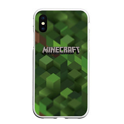 Чехол iPhone XS Max матовый MINECRAFT FOREST, цвет: 3D-белый