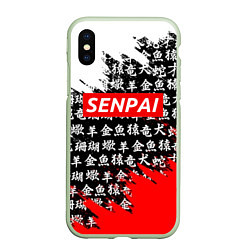 Чехол iPhone XS Max матовый SENPAI, цвет: 3D-салатовый