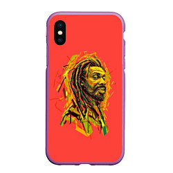 Чехол iPhone XS Max матовый Rasta Art, цвет: 3D-фиолетовый